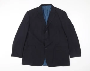 Marks and Spencer Men’s Navy Blue Wool Blend Blazer Jacket 46 M - Picture 1 of 12