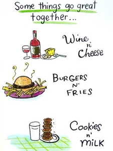 FUNNY ROMANTIC CARD "Like Cookies & Milk, We Go Great Together" RPG - Picture 1 of 2