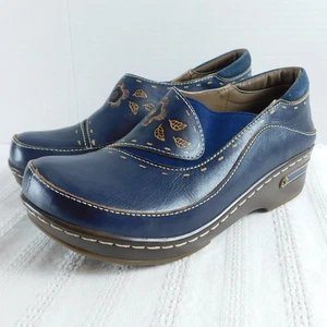 Spring Step L'Artiste Burbank Lederschuhe geprägt Damen 38 (7,5) blau EUC! - Bild 1 von 14