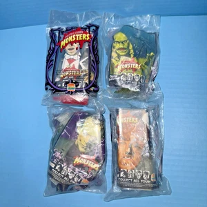 Set completo 4 mostri Burger King Universal Studios vintage nuovi sigillati 1997 - Foto 1 di 4