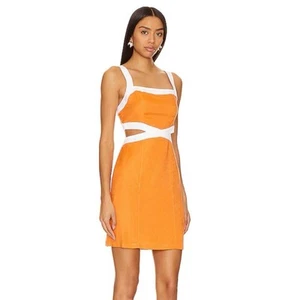 Mini Vestido Para Mujer MINKPINK Jacques Contraste Lino en Naranja Talla Pequeña - Imagen 1 de 5