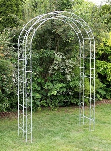 Arco de rosas galvanizado ancho 140 cm arco redondo galvanizado en caliente resistente a la intemperie metal zinc - Imagen 1 de 8