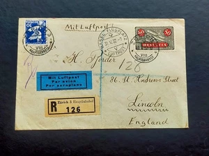Zürich, Switzerland to Lincoln, England 1932. Membro de la Monda Ligo tc1090 - Picture 1 of 2