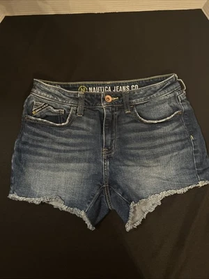 Pantalones cortos de tiro medio azules para mujer Nautica talla 0/25. Foto 1 de 4