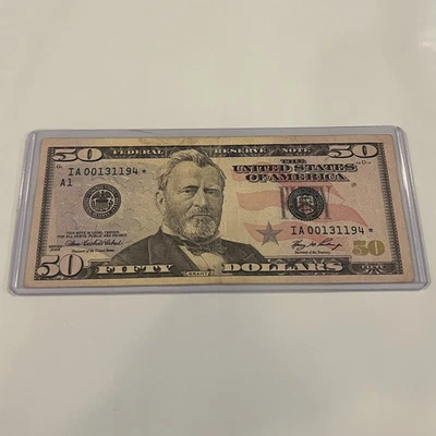 *Circulated Series 2006 $50 Dollar Federal Reserve STAR* Note IA00131194* - Image 1 of 4