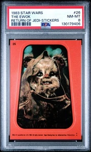 1983 Topps Star Wars Return of the Jedi 26 The Ewok Red Sticker PSA Graded - Picture 1 of 2