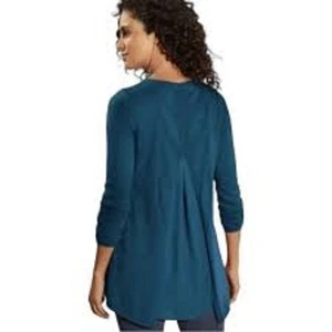 Soft Surroundings Sirena Sweater Poseidon Blue Wool Alpaca Scoop Neck Medium M - Picture 1 of 13