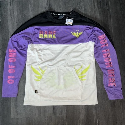 Camiseta deportiva Puma LaMelo para hombre pequeña Be You Moto Cross púrpura prístina blanca negra Foto 1 de 4