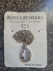 Bijoux by Merra echter Katzenaugenstein - ovaler Stein & Edelstahlkette - Bild 1 von 5