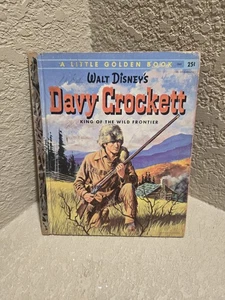 Original 1955 Little Golden Book Walt Disney's DAVY CROCKETT 1st Edition VTG - Imagen 1 de 6
