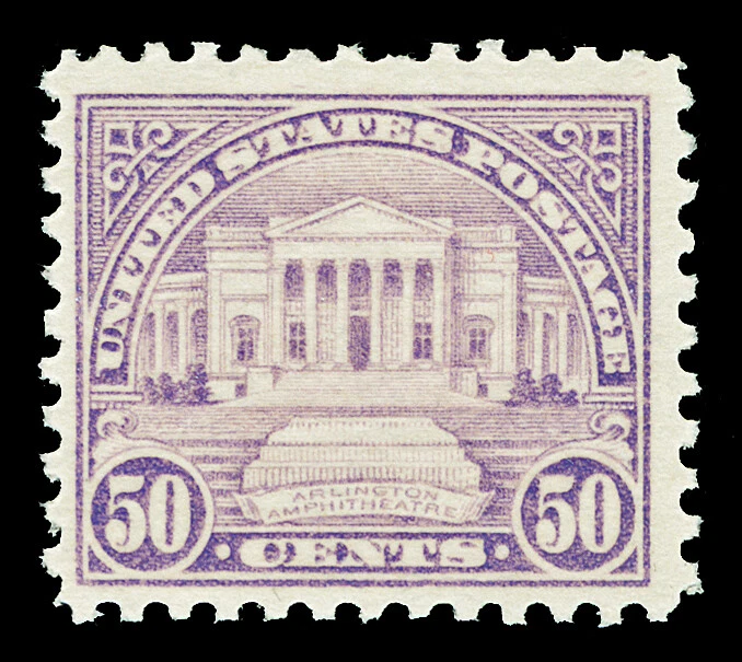 Scott 570 1922 50c Arlington Perf 11 placa plana emisión como nuevo F-VF OG NH gato $65 Foto 1 de 1
