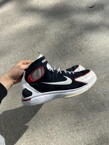Nike Air Zoom Huarache 2K4 Olympic White Navy 2015 Kobe 308475-400 Mens Size 13 - Picture 1 of 10