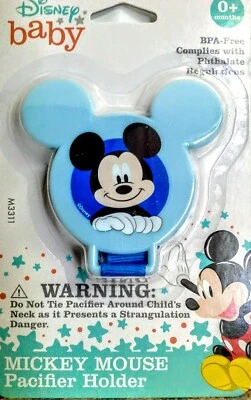 Porta Chupete Disney Bebé Mickey Mouse Azul Libre de BPA 0+ Meses ¡NUEVO! Foto 1 de 2