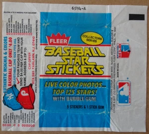 Fleer Star Sticker Wrapper 1981 - Baseball Cap Variation - Bild 1 von 2