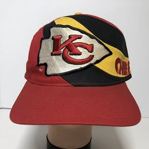 ^ Vintage Kansas City Chiefs NFL Football Eastport großes Logo Druckknopflasche Mütze. BC92 - Bild 1 von 12
