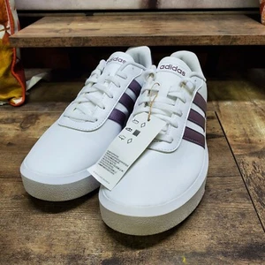 Adidas Court Platform White Women's Skate Shoes - Size 6.5 Uk GV8999 - Picture 1 of 10