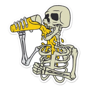 Skelett Trinkbier, Vinyl Aufkleber Aufkleber, drinnen draußen, 3 Größen, #11479 - Bild 1 von 1