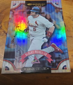 2002 Donruss Albert Pujols Stat Line /37 2nd Year Card. Chipping on back, refer 
