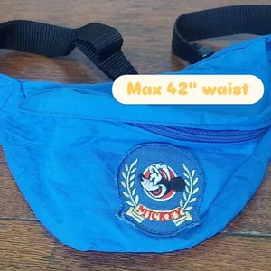 Vtg MICKEY MOUSE DISNEY SAILOR EMBROIDERED CAPTAIN FANNY PACK WAIST HIP BAG BLUE - Imagen 1 de 7