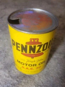 Vintage Colorful Pennzoil Tough Film Z-7 Motor Oil Tin Can 1 quarto - Foto 1 di 4