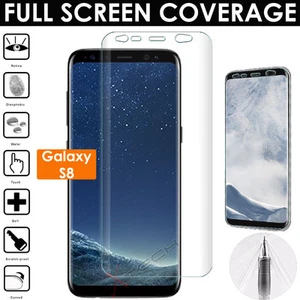 FULL SCREEN Face Curved TPU Screen Protector Cover for Samsung Galaxy S8 - Picture 1 of 3
