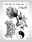  yin yang bird black large 8.25" arm tattoo Stocking Stuffers