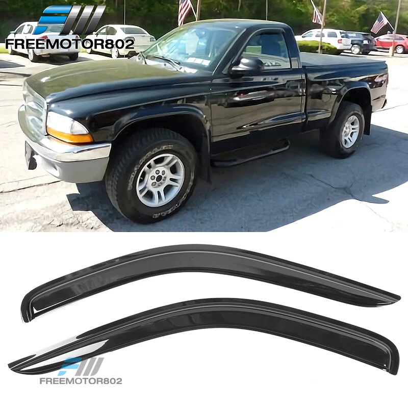 Ajuste 97-04 Dodge Dakota Regular Estándar Cabina Extendida Ventana Visera Lluvia Protector Solar Foto 1 de 4