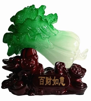 Estatua de Feng Shui Bai Choi/Pok Choi (La Col) para la riqueza suerte Foto 1 de 4