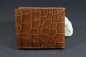 CARTERA MONEDERO HOMBRE AUTÉNTICO COCODRILO HECHO A MANO TALLER MANSAREA ROMA 33 - Imagen 1 de 9