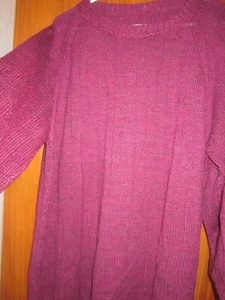 Oversized, handgstrickter Hippie-Vintage-Pullover-pink/lila Töne-meliert-Gr.58 - Bild 1 von 14