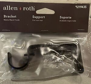Allen + Roth Support Bracket 1219435 Matte Black Finish curtain rod support. 