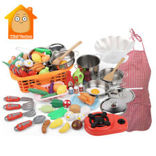 Kitchen Chef 42pc Pretend Play Food Sets Cutting Fruit Vegetable Toy For Kids 
