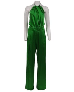 Vestido mameluco Michelle Mason para mujer EE. UU. 6 verde seda sin mangas - Imagen 1 de 15