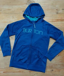 BURTON Columbo Scoop Hoodie Sweatshirt Blue Polka Dot Zipper Pockets Youth XL  - Picture 1 of 9
