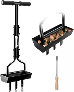 Lawn Aerator Garden Tool with Soil Core Tray, 38” Manual Grass Plug Aerators & a - Picture 1 of 12