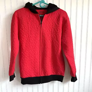 Disney Girls XLarge Red Mickey Mouse Head Quilted Design Full Zip Hooded Jacket - Picture 1 of 7