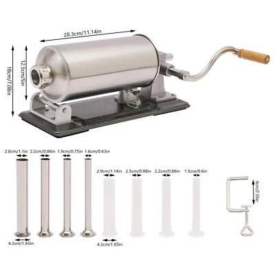 Stainless steel sausage filler machine sausage filler sausage syringe sausage press 4L - Image 1 of 4