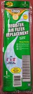 Endust Air Cleaning Register Air Filter Replacement ~ 4" x 12" ~ W6430 - Picture 1 of 6