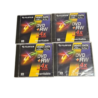 4 x Fujifilm DVD-RW 1-4x 120min 4.7G rewritable New and sealed - Image 1 of 3