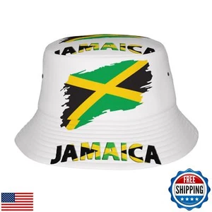 Jamaica Flag Bucket Hats for Mens Woman Packable Outdoor Travel Fisherman Hat - Picture 1 of 5