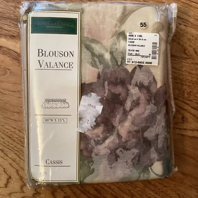 NWT CROSCILL CASSIS CHAMBORD FLORAL AMETHYST BLOUSON VALANCE DRAPE 88" X 15" NEW - Image 1 of 2