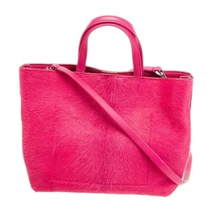 Theory Women's Micro Ponyhair Crossbody Tote Bag magenta NWT 355 - Picture 1 of 5