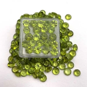 Lote de 23 piedras preciosas sueltas de peridoto natural corte redondo 7 mm 31 CT - Imagen 1 de 4