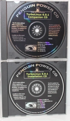 LINUXMALL TURBO LINUX 6.0.1 PENGUIN POWER CD VINTAGE SOFTWARE INSTALL COMPANION - Image 1 of 2