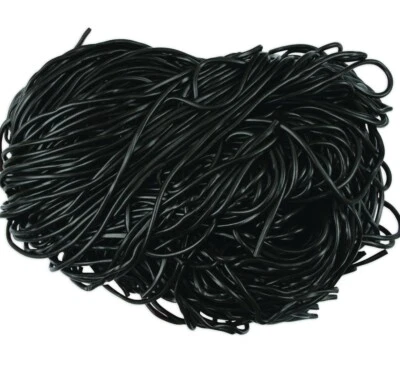 Shoestring Black Licorice Laces, 2 lbs. ~ YANKEETRADERS® ~ FREE SHIPPING - Image 1 of 2