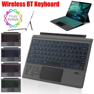 Touchpad Bluetooth Keyboard Backlit Wireless For Microsoft Surface Pro 3/4/5/6/7 - Picture 1 of 20