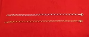 9 ZOLL 14KT GOLD & WEISSGOLD PLATTIERT 4MM HALSKETTE VERLÄNGERER MIT KARABINER SET - Bild 1 von 1