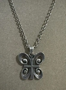 James Avery Retired Butterfly Cross Pendant with James Avery  Chain 28” - Picture 1 of 7
