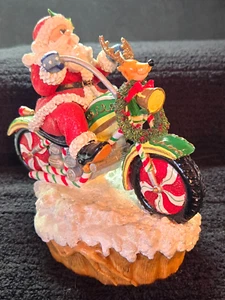 FITZ & FLOYD Musical Motorcycle SANTA CLAUS Jingle Bells - Picture 1 of 8