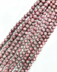 1Strand 8mm Dark Red Calcite Round Ball Handmade Loose Beads 15.5inch QQ509 - Picture 1 of 1